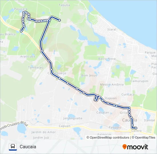 033 GARROTE / TABUBA (MUNICIPAL) Bus Line Map