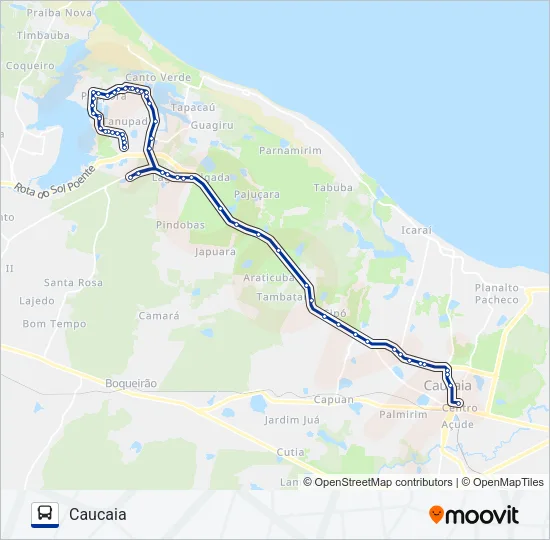 032 GARROTE / CARAÚBAS (MUNICIPAL) Bus Line Map