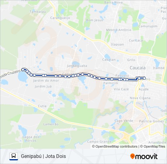 041 GENIPABÚ / JOTA DOIS (MUNICIPAL) bus Line Map