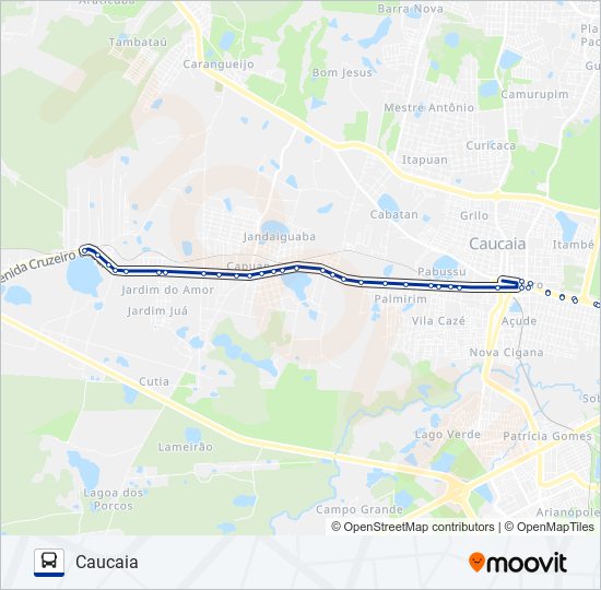 Mapa de 041 GENIPABÚ / JOTA DOIS (MUNICIPAL) de autobús