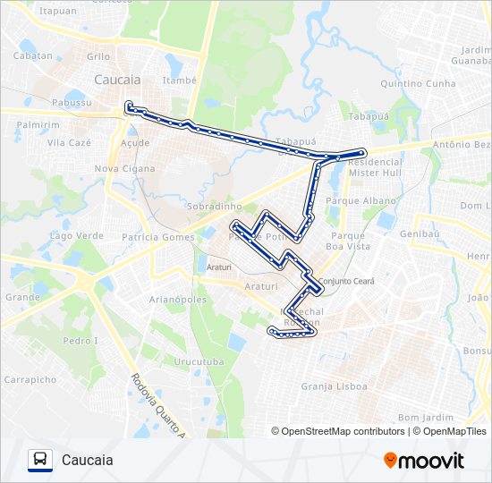 006 JUREMA / PARQUE POTIRA (MUNICIPAL) bus Line Map