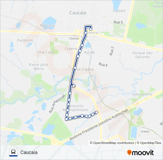 021 CONJUNTO METROPOLITANO (MUNICIPAL) Bus Line Map