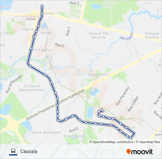 004 ARATURI / VIA INTEGRAÇÃO (MUNICIPAL) Bus Line Map