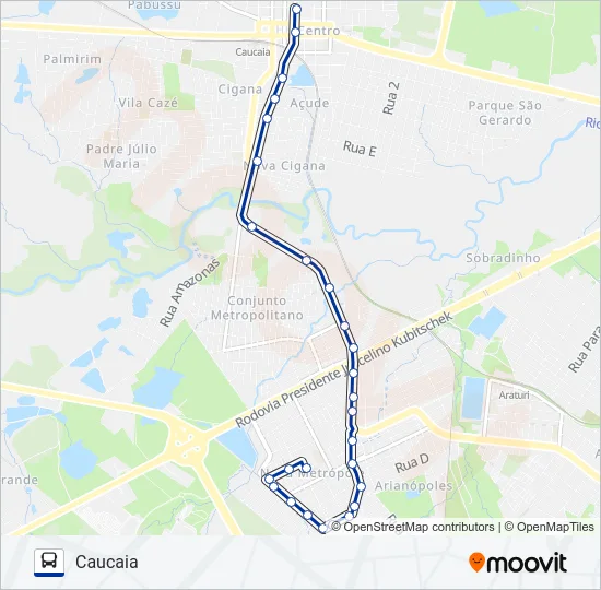 010 METRÓPOLE / VIA INTEGRAÇÃO (MUNICIPAL) Bus Line Map