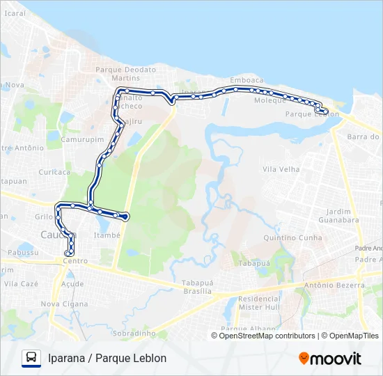 003 IPARANA / VIA PARQUE LEBLON (MUNICIPAL) Bus Line Map