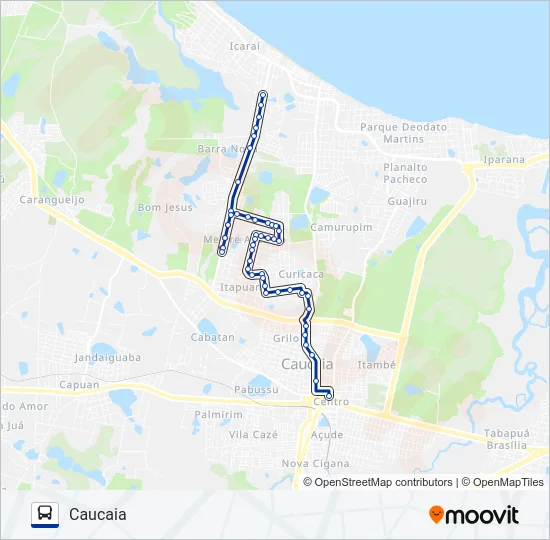 011 MESTRE ANTÔNIO / BARRA NOVA (MUNICIPAL) Bus Line Map