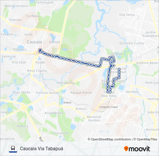 027 PARQUE DAS NAÇÕES VIA TABAPUÁ (MUNICIPAL) Bus Line Map