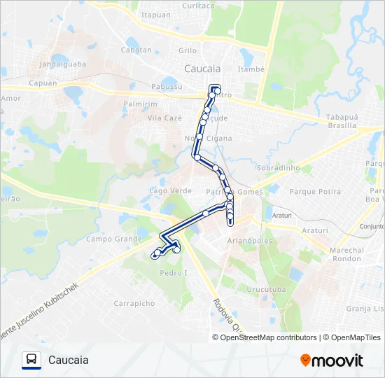 018 OUTLET PREMIUM / VIA INTEGRAÇÃO (MUNICIPAL) Bus Line Map