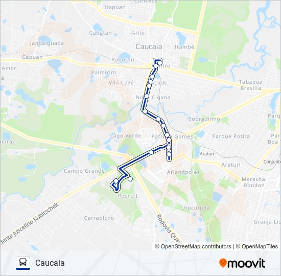 Mapa de 018 OUTLET PREMIUM / VIA INTEGRAÇÃO (MUNICIPAL) de autobús