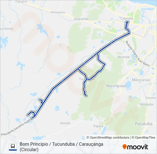 039 BOM PRINCÍPIO / TUCUNDUBA / CARAUÇANGA (MUNICIPAL) Bus Line Map