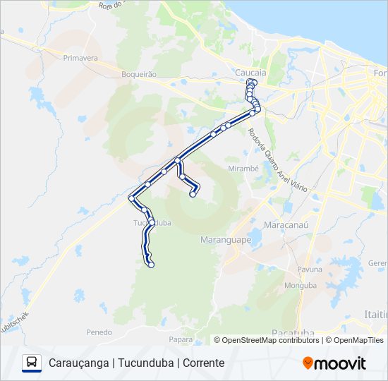 Mapa de 039 BOM PRINCÍPIO / TUCUNDUBA / CARAUÇANGA (MUNICIPAL) de autobús