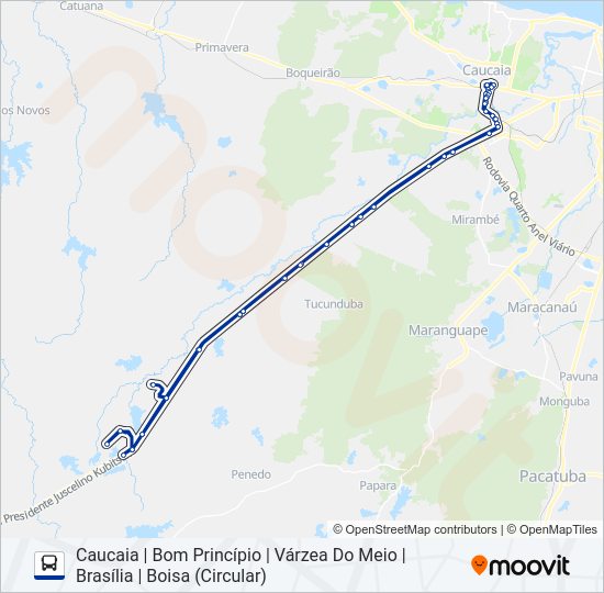 Mapa de 039 BOM PRINCÍPIO / TUCUNDUBA / CARAUÇANGA (MUNICIPAL) de autobús