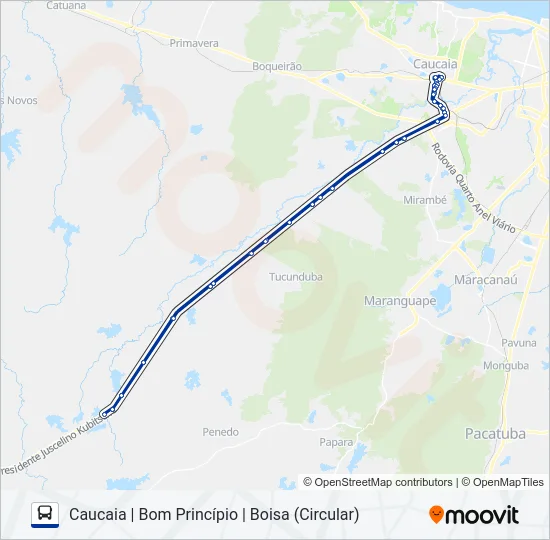 039 BOM PRINCÍPIO / TUCUNDUBA / CARAUÇANGA (MUNICIPAL) Bus Line Map