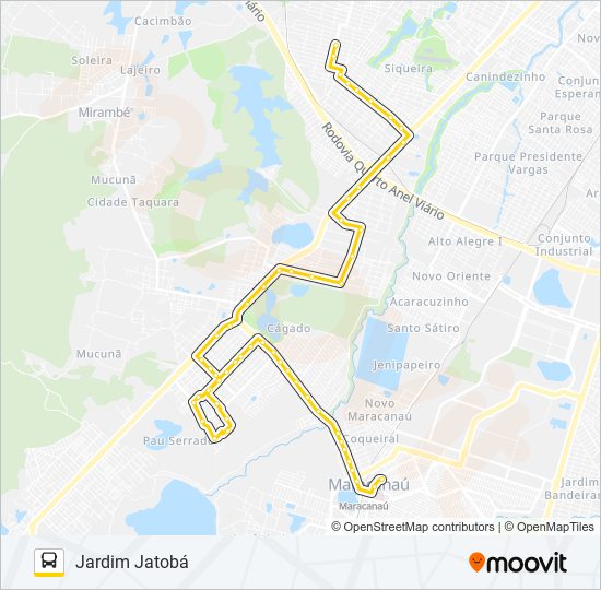 Mapa da linha 008 JARDIM JATOBÁ de ônibus