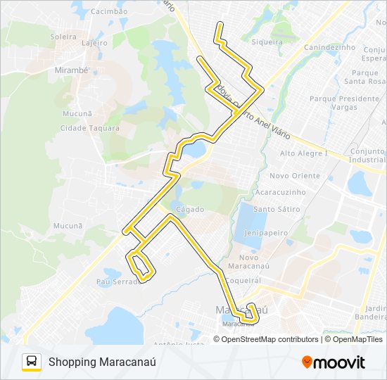 Mapa da linha 008 JARDIM JATOBÁ de ônibus