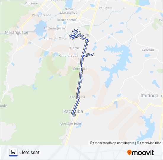 Mapa da linha 001 CIRCULAR PACATUBA de ônibus