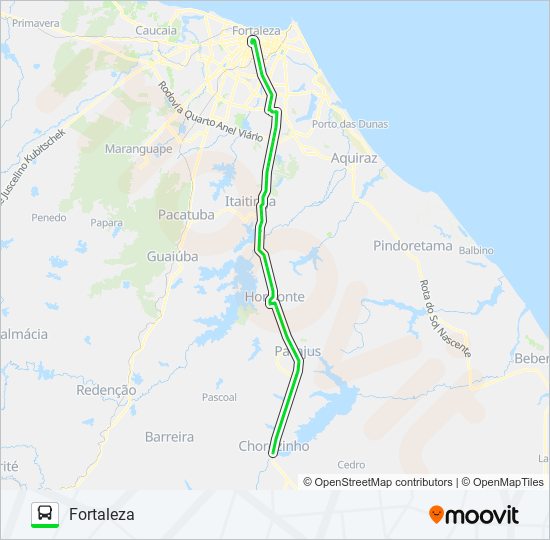 Mapa de 082 FORTALEZA / CHOROZINHO de autobús