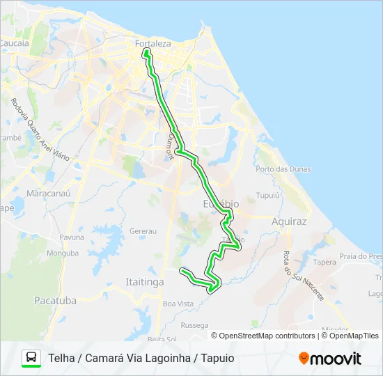 284 FORTALEZA / TELHA VIA EUSÉBIO Bus Line Map