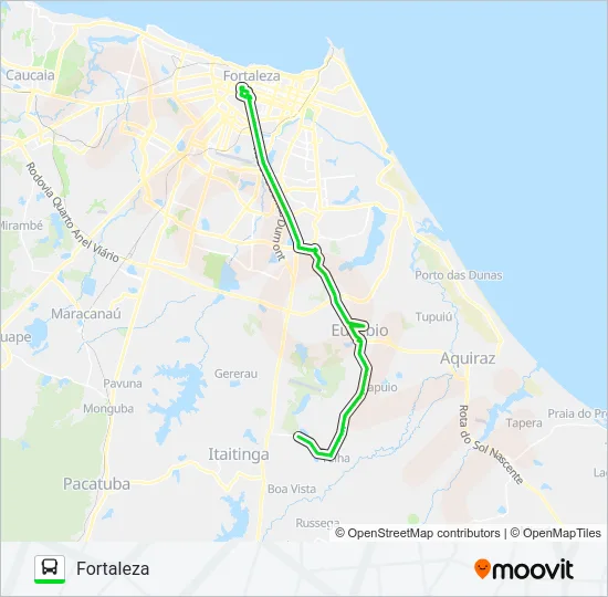 284 FORTALEZA / TELHA VIA EUSÉBIO Bus Line Map