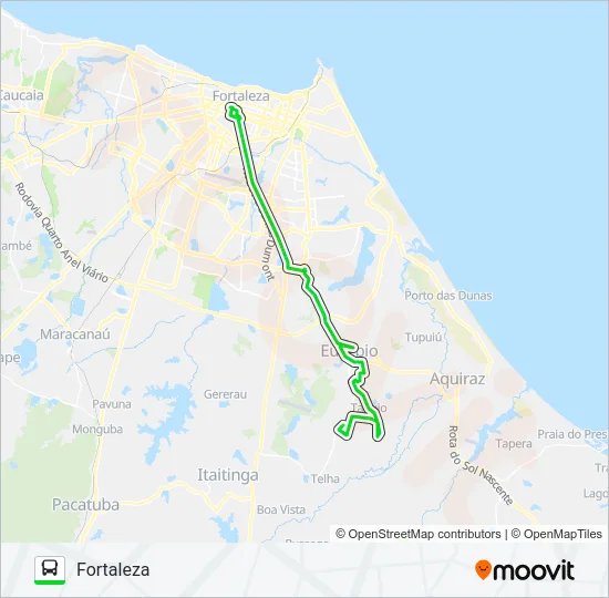 108 FORTALEZA / TAPUIO VIA EUSÉBIO Bus Line Map