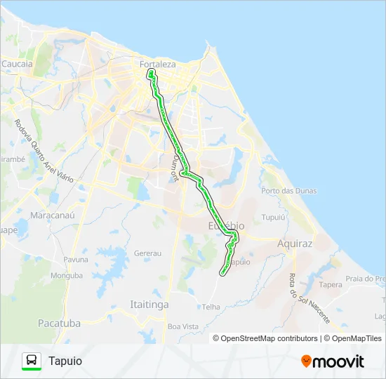 108 FORTALEZA / TAPUIO VIA EUSÉBIO Bus Line Map