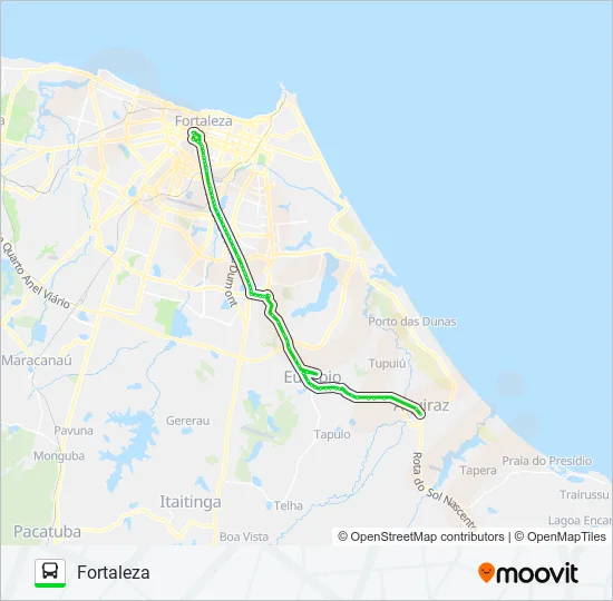 129 FORTALEZA / AQUIRAZ VIA EUSÉBIO Bus Line Map