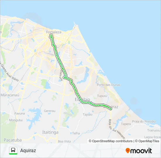 129 FORTALEZA / AQUIRAZ VIA EUSÉBIO Bus Line Map