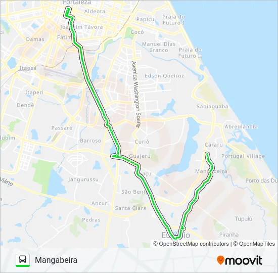 207 FORTALEZA / TUPUIÚ / MANGABEIRA Bus Line Map