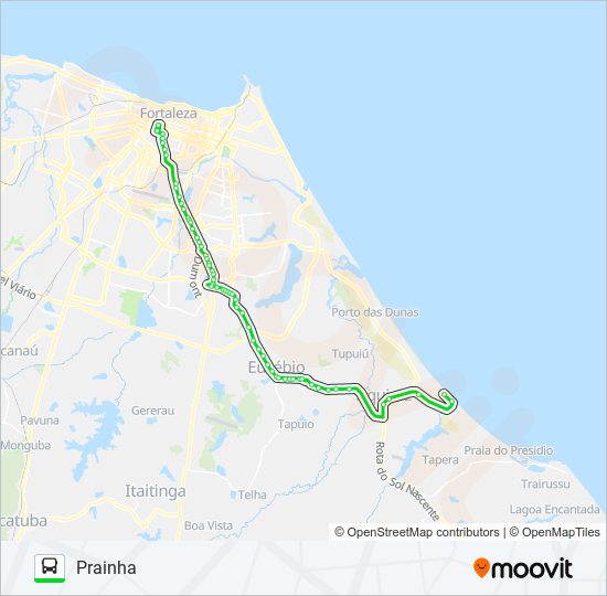 046 FORTALEZA / PRAINHA / VIA AQUIRAZ bus Line Map