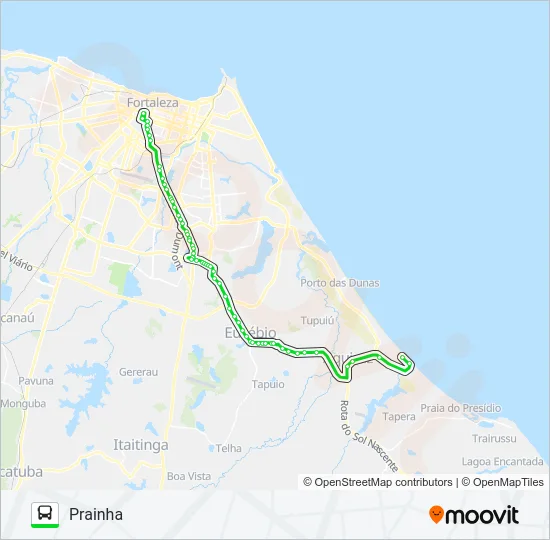 046 FORTALEZA / PRAINHA / VIA AQUIRAZ Bus Line Map