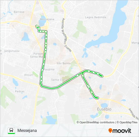 20347 MESSEJANA / EUSÉBIO / VIA BR 116 Bus Line Map