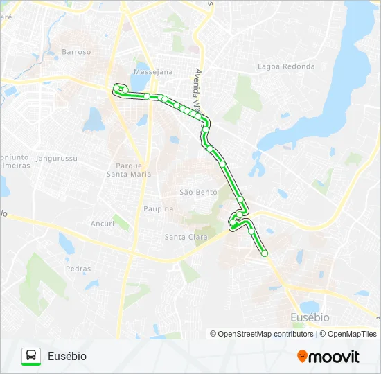 20347 MESSEJANA / EUSÉBIO / VIA BR 116 Bus Line Map