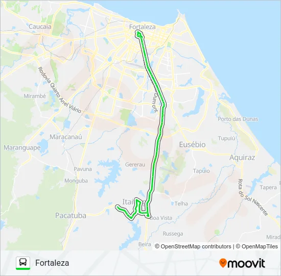 274 FORTALEZA / SÃO BENTO VIA ITAITINGA Bus Line Map