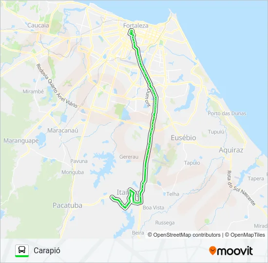 274 FORTALEZA / SÃO BENTO VIA ITAITINGA Bus Line Map
