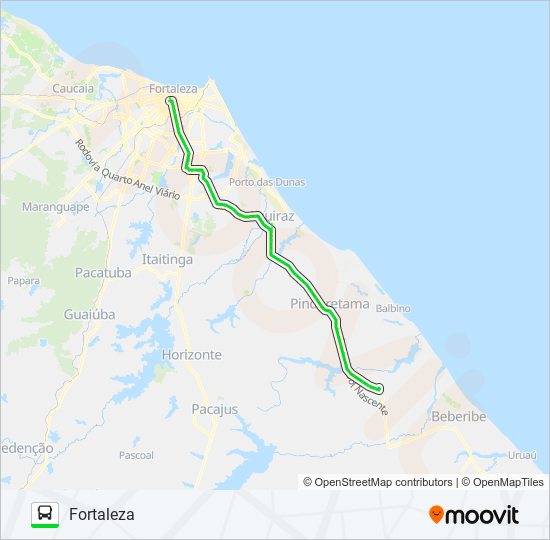 Mapa de 222 FORTALEZA / CASCAVEL VIA PINDORETAMA de autobús