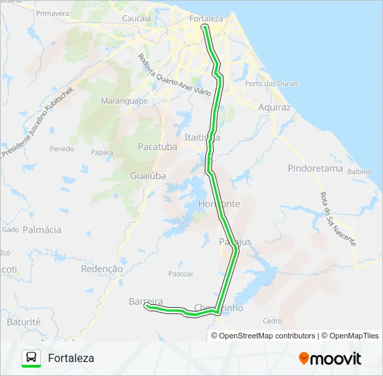 10218 FORTALEZA / BARREIRA VIA CHOROZINHO Bus Line Map