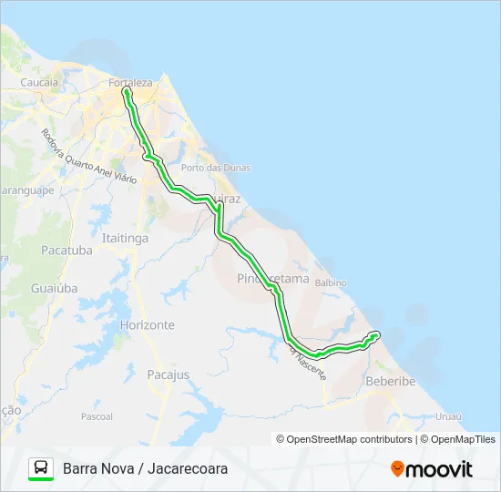 126 FORTALEZA / BARRA NOVA VIA JACARECOARA Bus Line Map