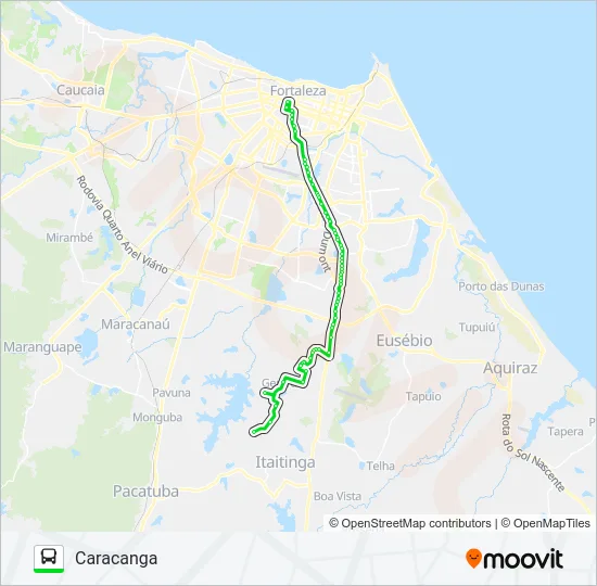 107 FORTALEZA / CARACANGA / ANCURI / PEDRAS Bus Line Map