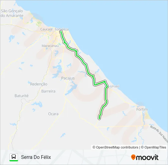 20119 FORTALEZA / SERRA DO FÉLIX / VIA BEBERIBE Bus Line Map