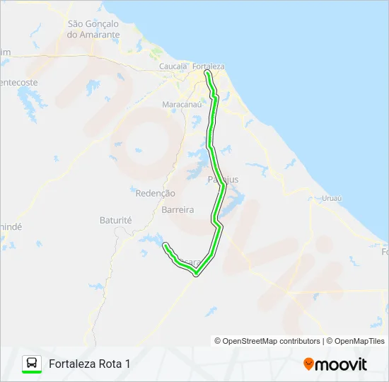 10217 FORTALEZA / VAZANTES / VIA OCARA / CHOROZINHO Bus Line Map