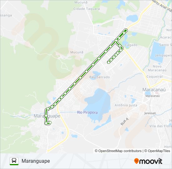 Mapa da linha 374 MARANGUAPE / PARQUE LUZARDO VIANA de ônibus
