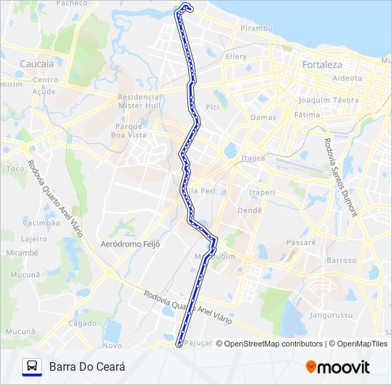 Mapa da linha 180 BARRA DO CEARÁ / CEASA de 