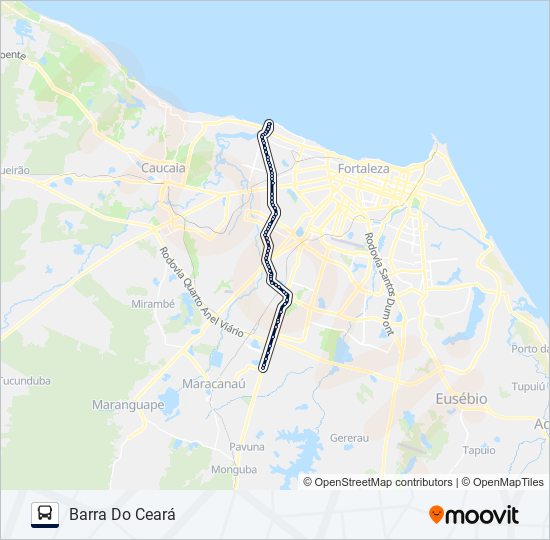 Mapa da linha 180 BARRA DO CEARÁ / CEASA de ônibus