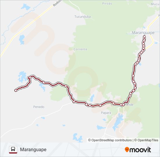 Mapa da linha 07 TITO de ônibus
