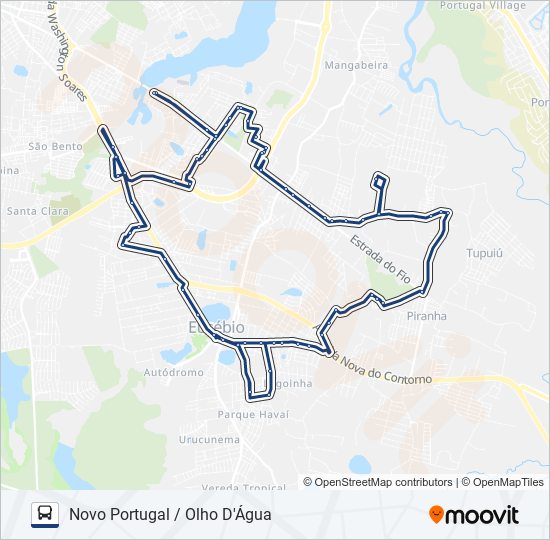 Mapa da linha ROTA 43 NOVO PORTUGAL / OLHO D'ÁGUA de ônibus