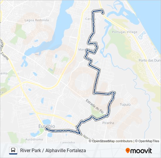 Mapa de ROTA 54 RIVER PARK / ALPHAVILLE / TERRAL / VIA GUARIBAS de autobús