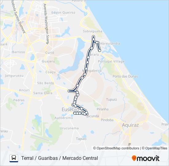 Mapa de ROTA 54 RIVER PARK / ALPHAVILLE / TERRAL / VIA GUARIBAS de autobús