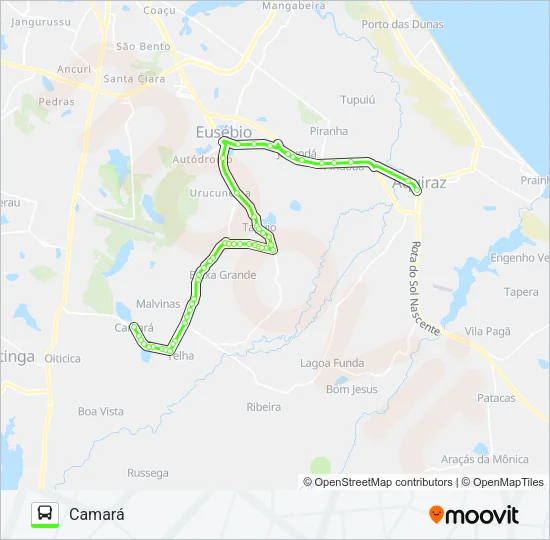 ROTA VERDE CENTRO / CAMARÁ Bus Line Map