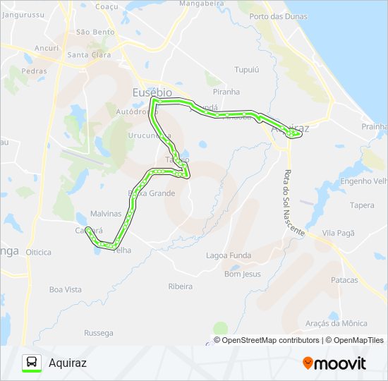 Mapa da linha ROTA VERDE CENTRO / CAMARÁ de ônibus