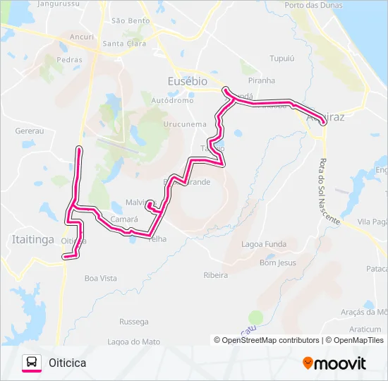 ROTA ROSA OITICICA / MALVINAS Bus Line Map